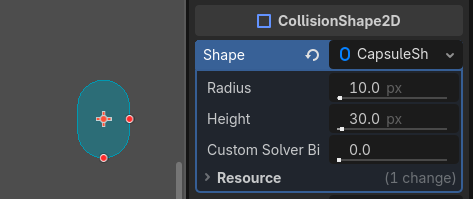 The capsule shape in the viewport